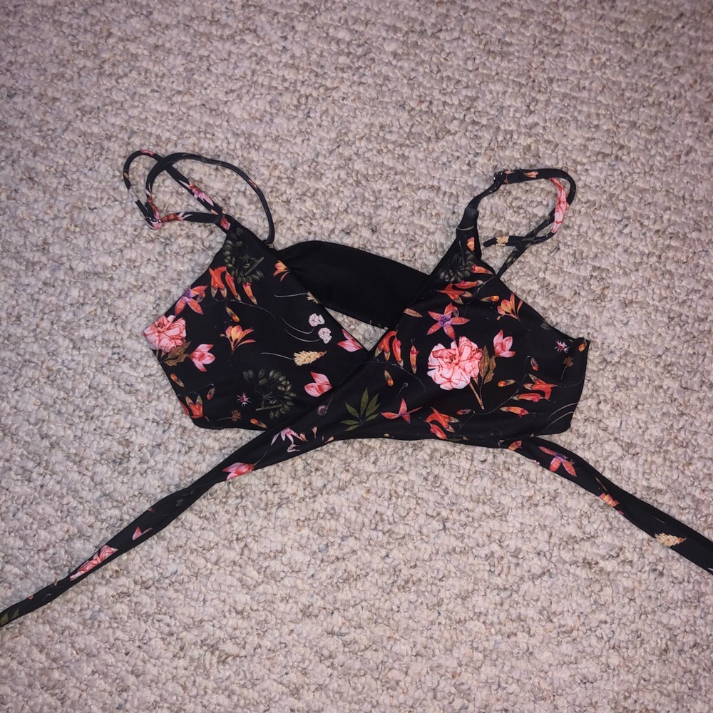 Floral Wrap Bikini Top